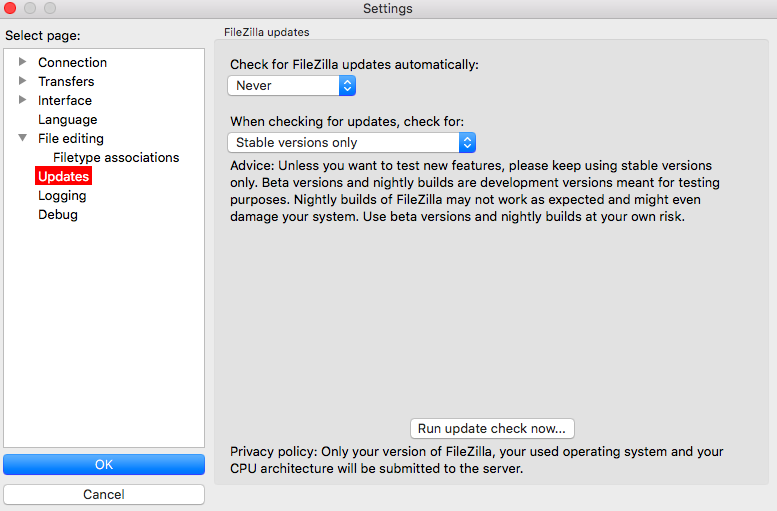 ftp service for mac osx